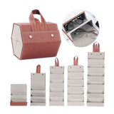 Multi Slot Sunglasses Organizer Foldable Glasses Jewelry Storage Box Portable PU Leather Eyeglasses Case for Storing Watches and Keys - Extra Image