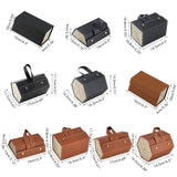 Multi Slot Sunglasses Organizer Foldable Glasses Jewelry Storage Box Portable PU Leather Eyeglasses Case for Storing Watches and Keys - Front View