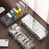 8 Grids Clear Plastic Cable Storage Box Data Cable Storage Container Save Space Cable Management Box for Storing Earrings Rings and Data Cables - Extra Image