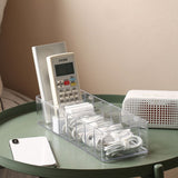 8 Grids Clear Plastic Cable Storage Box Data Cable Storage Container Save Space Cable Management Box for Storing Earrings Rings and Data Cables - Close-Up Angle