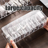 8 Grids Clear Plastic Cable Storage Box Data Cable Storage Container Save Space Cable Management Box for Storing Earrings Rings and Data Cables - Extra Image