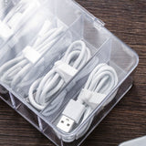 8 Grids Clear Plastic Cable Storage Box Data Cable Storage Container Save Space Cable Management Box for Storing Earrings Rings and Data Cables - Extra Image