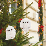 2Pcs Christmas Cute Owl Hanging Gift Simulation Animal Pendant Xmas Tree Pendant Home Holiday Party Decoration
