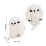 2Pcs Christmas Cute Owl Hanging Gift Simulation Animal Pendant Xmas Tree Pendant Home Holiday Party Decoration - Low Angle