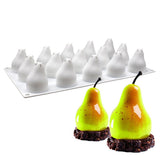 15 Cavities Pear Shape Silicone Mold for Mousse Cake French Dessert 3D Silicone Mold Cake Decorating Mold Non Stick