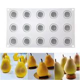 15 Cavities Pear Shape Silicone Mold for Mousse Cake French Dessert 3D Silicone Mold Cake Decorating Mold Non Stick - 45-Degree Angle