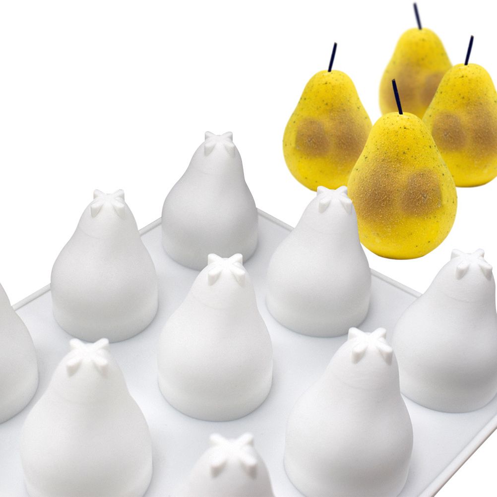 15 Cavities Pear Shape Silicone Mold for Mousse Cake French Dessert 3D Silicone Mold Cake Decorating Mold Non Stick