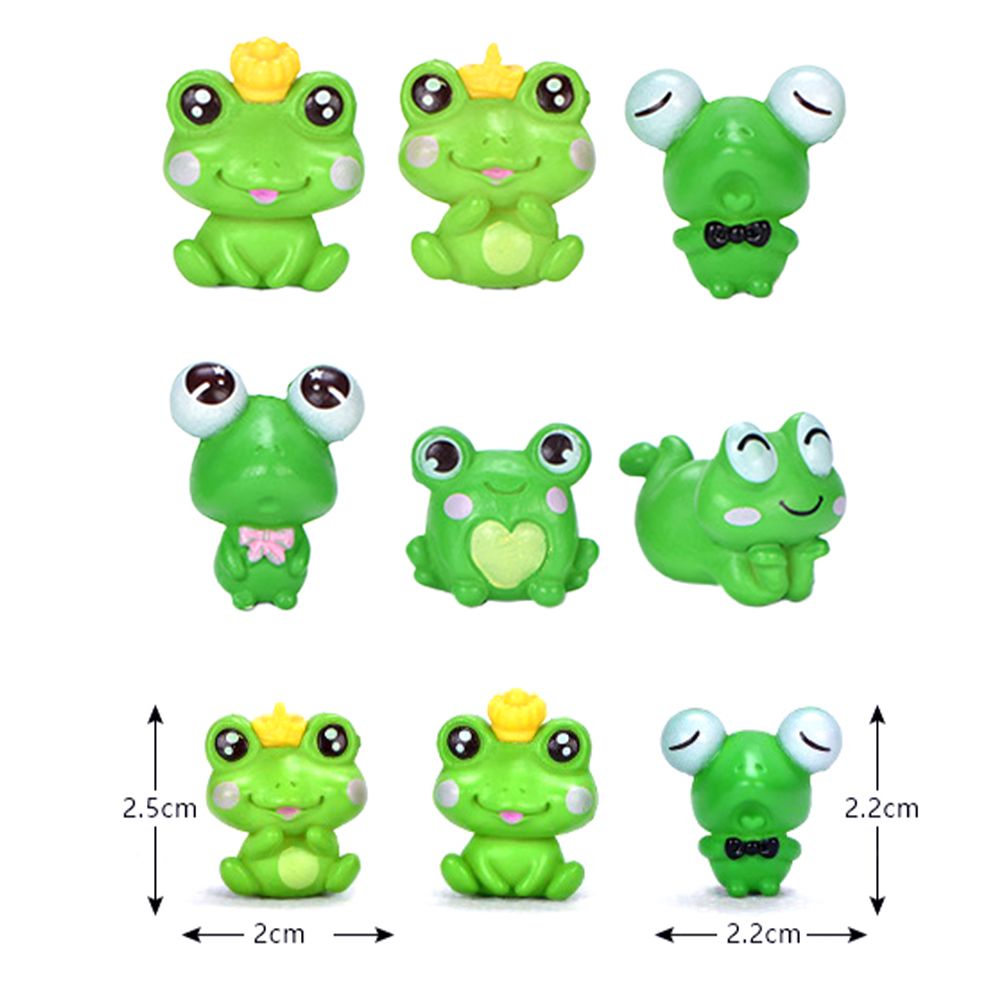 6Pcs Plastic Animal Cartoon Frog Micro Landscape Little Figurine Garden Ornaments Fish Tank Doll Decoration