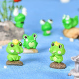 6Pcs Plastic Animal Cartoon Frog Micro Landscape Little Figurine Garden Ornaments Fish Tank Doll Decoration - 45-Degree Angle
