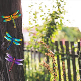 Wrought Iron Dragonfly Wall Hanging Courtyard Garden Porch Home Wall Balcony Art Decoration Outdoor Indoor Decor - Close-Up Angle