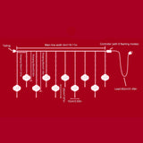 2022 New Year Red Lantern Curtain String Lights LED Spring Festival Fairy Light Street Festoon Light for Holidays Home Decor - Side View