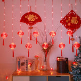 2022 New Year Red Lantern Curtain String Lights LED Spring Festival Fairy Light Street Festoon Light for Holidays Home Decor
