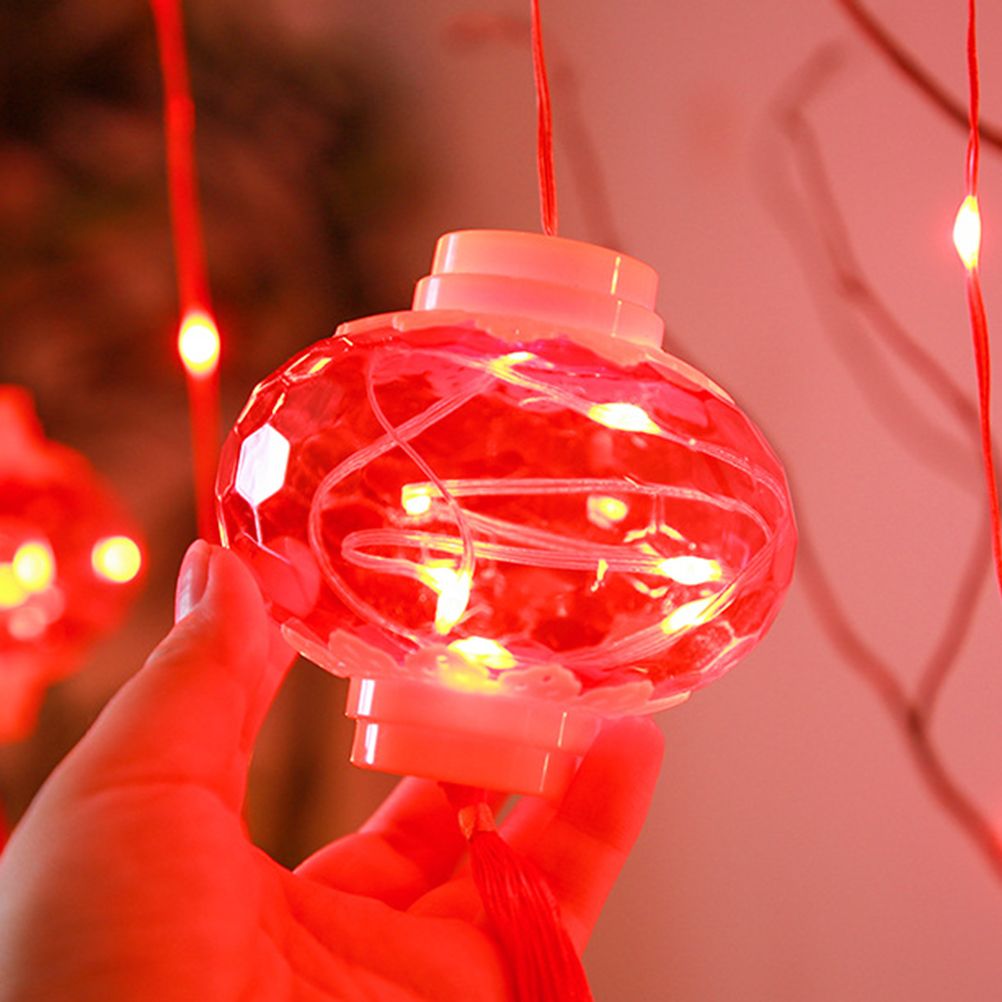 2022 New Year Red Lantern Curtain String Lights LED Spring Festival Fairy Light Street Festoon Light for Holidays Home Decor