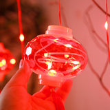 2022 New Year Red Lantern Curtain String Lights LED Spring Festival Fairy Light Street Festoon Light for Holidays Home Decor - Rear View