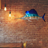 Metal Art Sailfish Sea Turtle Jellyfish Interior Decoration Crafts Wall Hanging Mount Decoration Home Decor Gift - Top-Down View