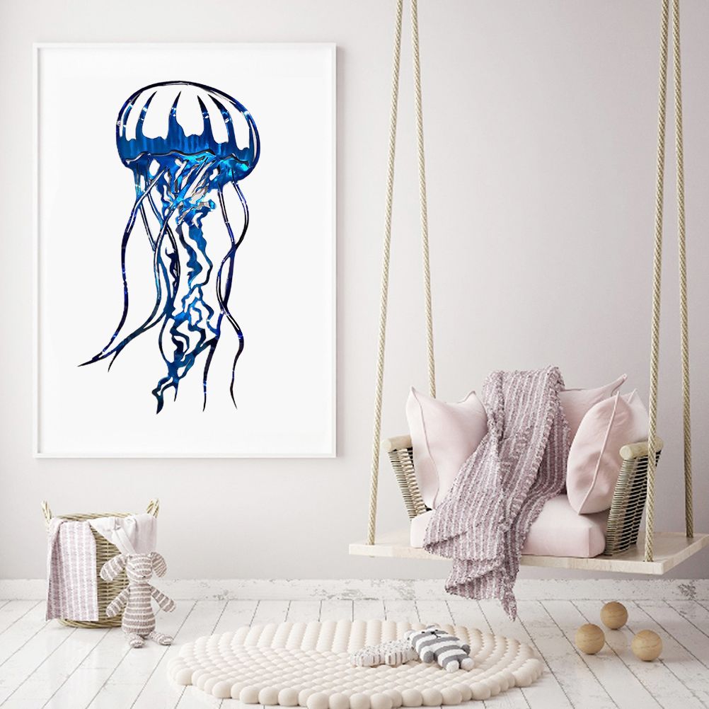 Metal Art Sailfish Sea Turtle Jellyfish Interior Decoration Crafts Wall Hanging Mount Decoration Home Decor Gift