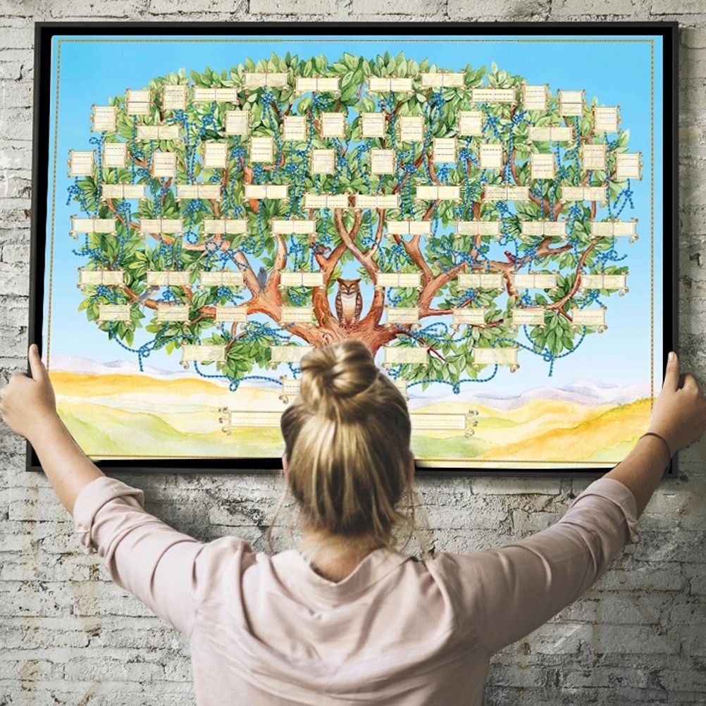 Family Tree Chart Family Tree Diagram 6 Generation Fillable Ancestry Chart DIY Canvas Genealogy Gifts Wall Decor