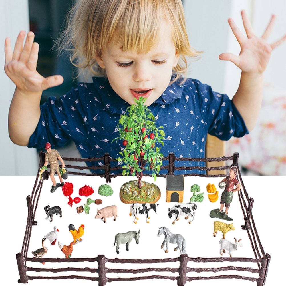 36PCS Farm Animal Toys for Kids Learning Educational Playset Simulation Farm Figurines Animal Toys Ornaments