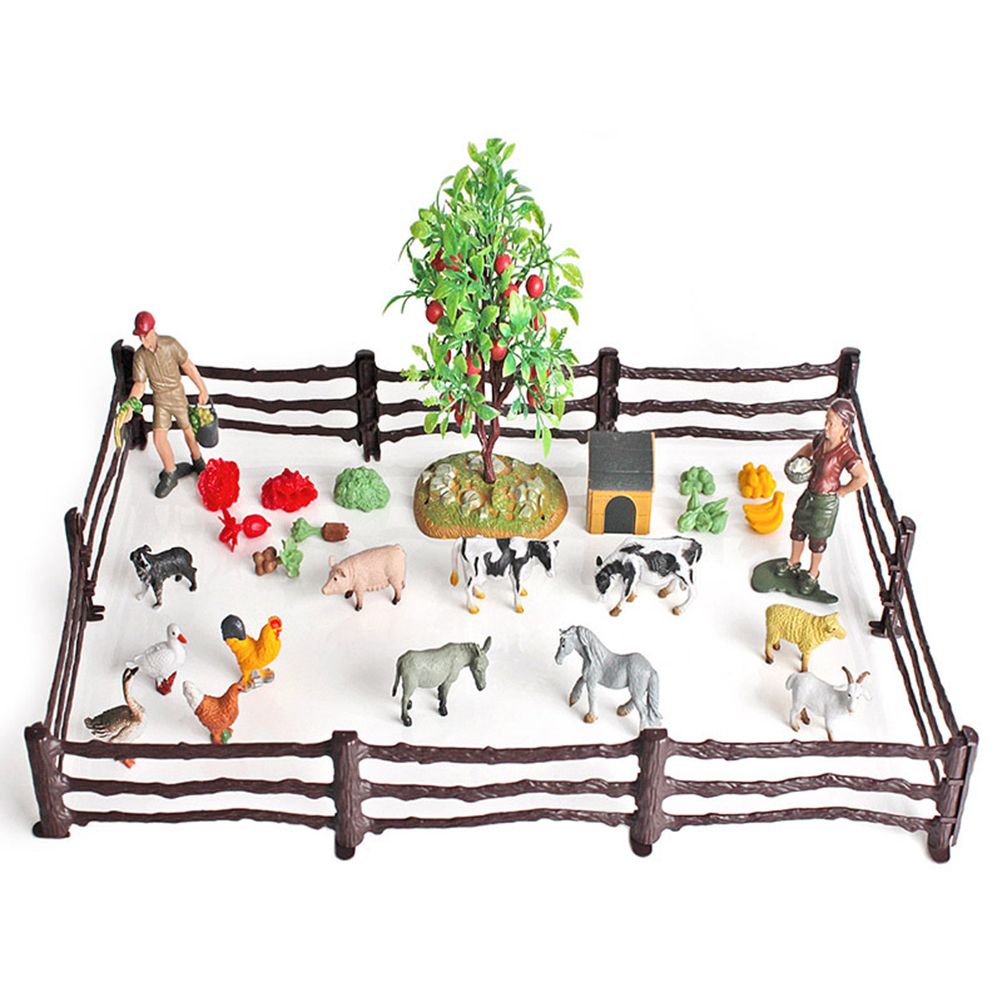 36PCS Farm Animal Toys for Kids Learning Educational Playset Simulation Farm Figurines Animal Toys Ornaments