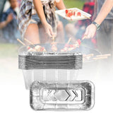 20Pcs 670ml Barbecue Plate Rectangular Aluminum Foil Baking Boxes Roasting Grill Tin Tray for Kitchen Outdoor Supplies - Extra Image