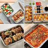 20Pcs 670ml Barbecue Plate Rectangular Aluminum Foil Baking Boxes Roasting Grill Tin Tray for Kitchen Outdoor Supplies - Extra Image