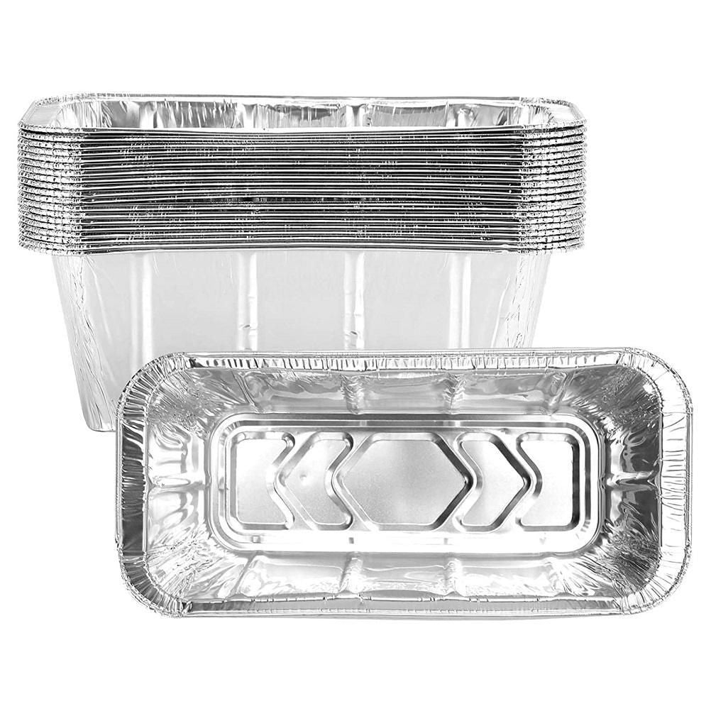 20Pcs 670ml Barbecue Plate Rectangular Aluminum Foil Baking Boxes Roasting Grill Tin Tray for Kitchen Outdoor Supplies