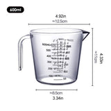 Plastic Measuring Jug 600ml Large Beaker Measuring Cups Graduated Jugs Measuring Jars for Cold Water Ice Tea Juice Beer Milk