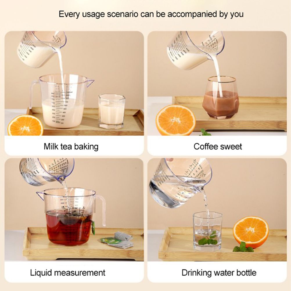 Plastic Measuring Jug 600ml Large Beaker Measuring Cups Graduated Jugs Measuring Jars for Cold Water Ice Tea Juice Beer Milk