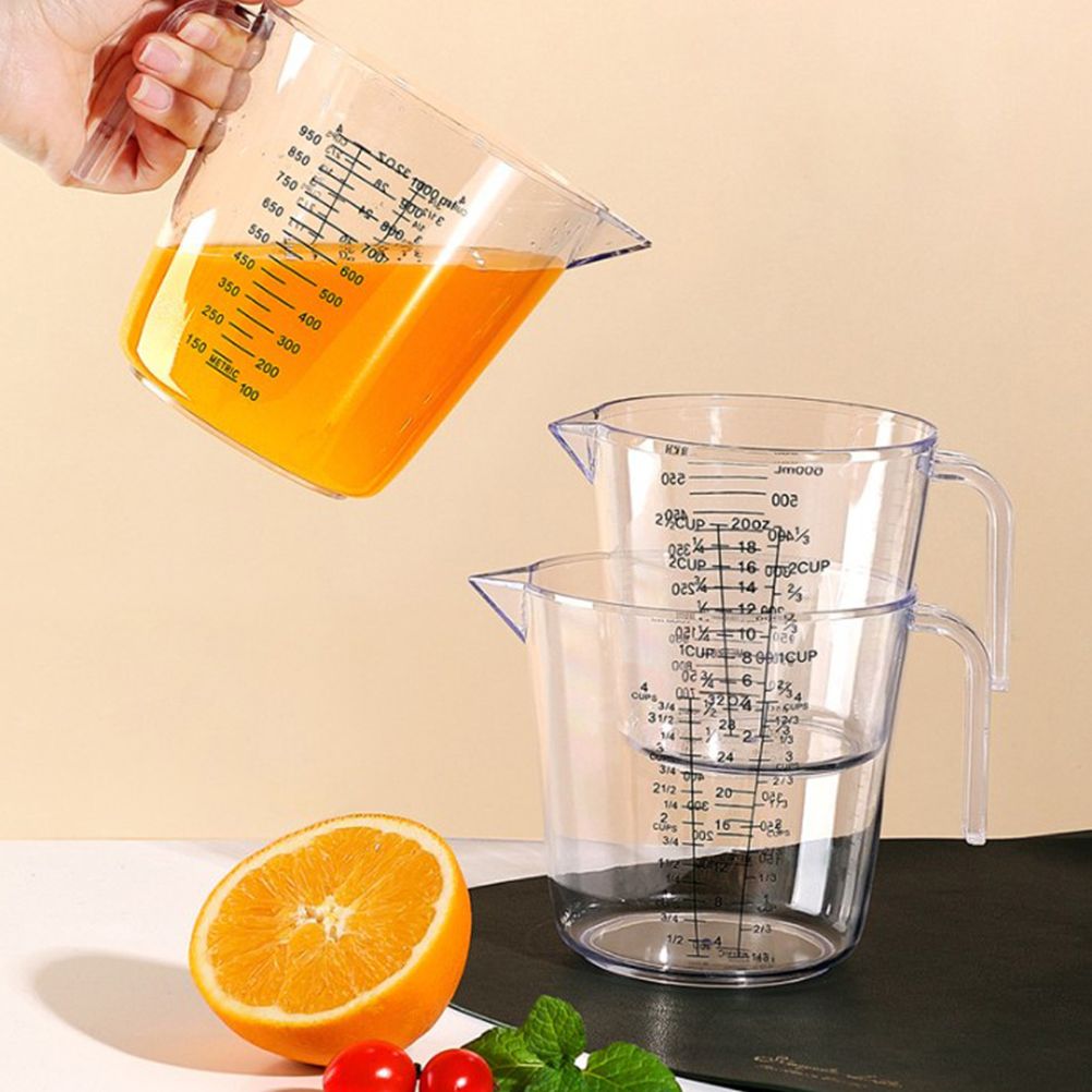 Plastic Measuring Jug 600ml Large Beaker Measuring Cups Graduated Jugs Measuring Jars for Cold Water Ice Tea Juice Beer Milk