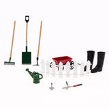 9pcs Miniature Dollhouse Set 1:12 Mini Garden Tools for Dollhouse Garden Miniature Decoration - Side View