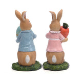 Easter Bunny Figurines with Carrot Cute Resin Bunny Rabbit Statue Resin Crafts Ornaments Easter Gifts for Children