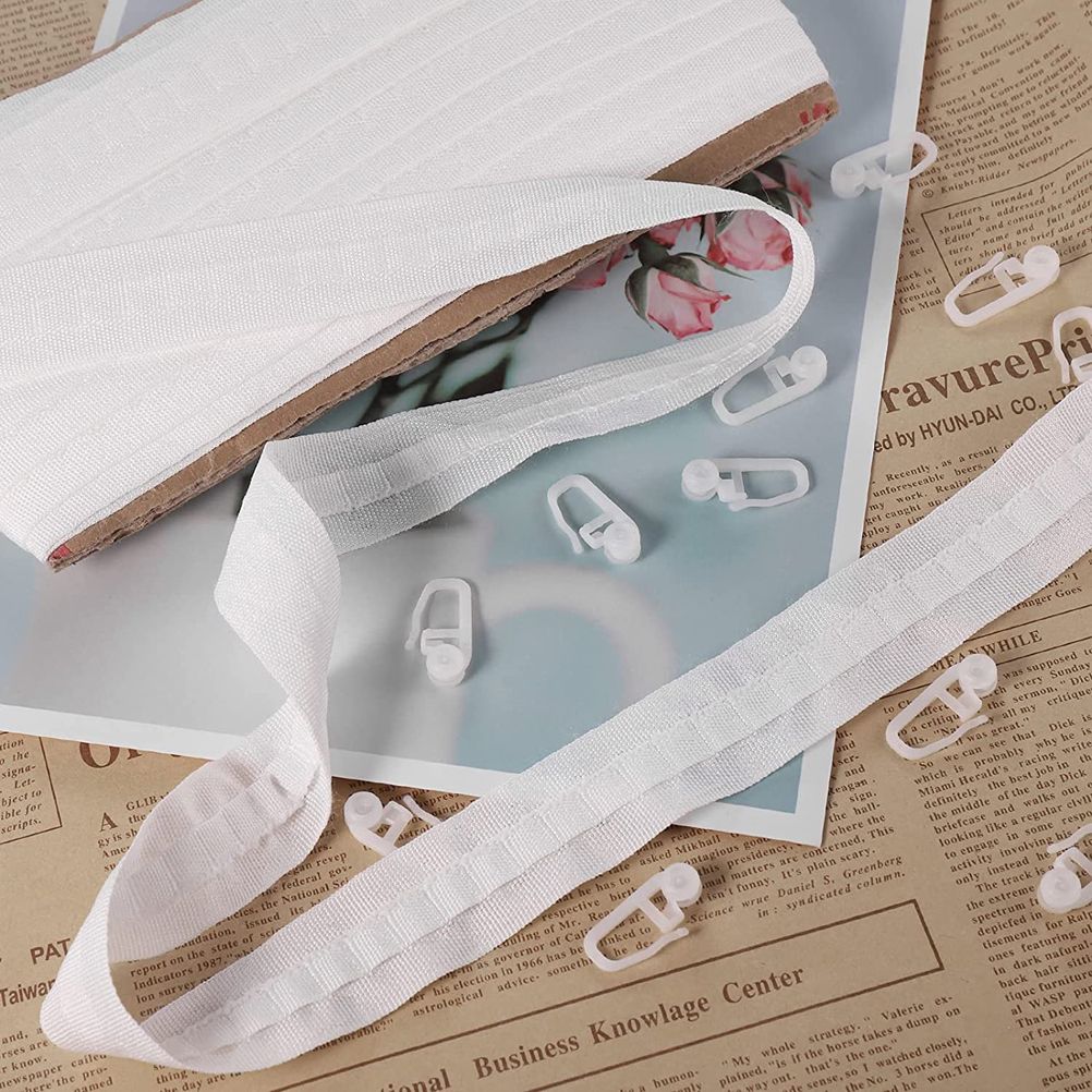 Curtain Tape Curtain Accessory Reusable Curtain Ruffle Tape Curtain Drawstring Belt Set for Pleated Curtain Head
