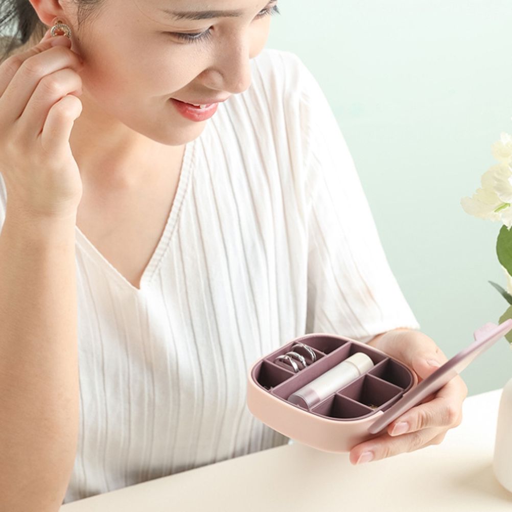 Travel Jewellery Box Portable Small Jewellery Box Organizer with Mirror Mini Jewelry Storage Case for Rings Earrings Necklaces Gifts