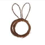 DIY Bunny Shaped Grapevine Wreath Easter Bunny Wreath Foldable Rabbit Rattan Garland for Courtyard and Lawn Decor - Side View