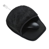 USB Heated Mouse Pad Winter Plush Hand Warmer with Wrist Rest Mat Heating Mousepad for Office Home Computer Laptop Work