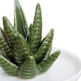 Ceramic Ring Holder Aloe Ring Dish Jewelry Holder Rings Bracelets Earrings Green Succulent Trinket Tray Gift for Women Girls