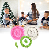 Rose Wreath with Leaves Fondant Mold DIY Silicone Molds for Wedding Valentine Party Baking Decoration - Close-Up Angle