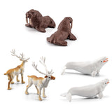 18PCS Polar Arctic Animal Toy Figurines Set Includes White Wolf White Owl White Arctic Rabbit Arctic Husky and Igloo Simulation Animal Model Gift for Kids - Rear View