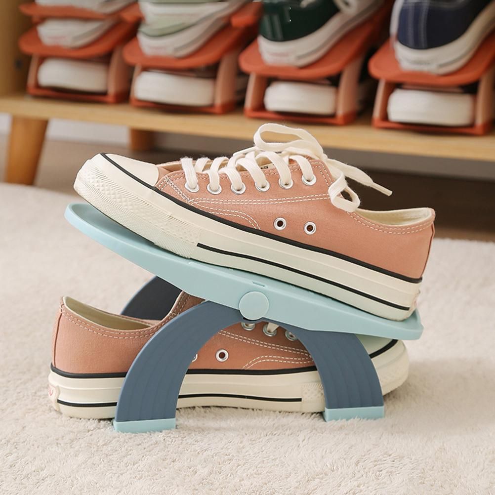 5pcs/set Adjustable Shoe Organizer Double Layer Shoe Stacker Space Saving Home Shoe Rack Holder