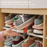 5pcs/set Adjustable Shoe Organizer Double Layer Shoe Stacker Space Saving Home Shoe Rack Holder - 45-Degree Angle