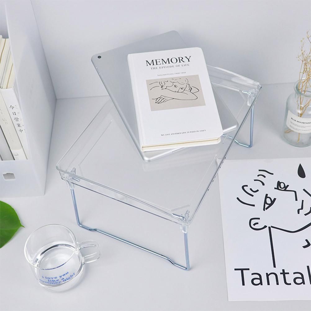 Large Capacity Desktop Storage Rack Clear Acrylic Kitchen Shelf Single Layer Office Desktop File Organizer