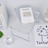 Large Capacity Desktop Storage Rack Clear Acrylic Kitchen Shelf Single Layer Office Desktop File Organizer