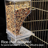 Bird Automatic Feeder Splash Proof Bird Feeder Bird Cage Accessories Bird Food Container for Parakeet Canary Cockatiel Finch - Rear View