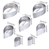7Pcs/Set Rose Cutter Stainless Steel Water Drop Shape Fondant Flower Molds Petal Stencils Cutter Cake Decoration Tools - Front View