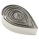7Pcs/Set Rose Cutter Stainless Steel Water Drop Shape Fondant Flower Molds Petal Stencils Cutter Cake Decoration Tools