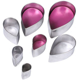 7Pcs/Set Rose Cutter Stainless Steel Water Drop Shape Fondant Flower Molds Petal Stencils Cutter Cake Decoration Tools