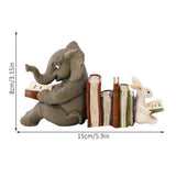 Elephant and Rabbit Statue Bookend Figurines Ornaments Resin Animal Figurines Decor for Home Decorations - Side View