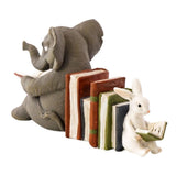 Elephant and Rabbit Statue Bookend Figurines Ornaments Resin Animal Figurines Decor for Home Decorations - Top-Down View