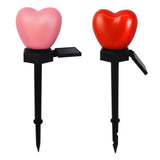 Outdoor Solar Garden Stake Lights Waterproof Solar Red Heart Shaped Pathway Lamps Landscape Lamp for Garden Lawn Decor