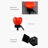 Outdoor Solar Garden Stake Lights Waterproof Solar Red Heart Shaped Pathway Lamps Landscape Lamp for Garden Lawn Decor - 45-Degree Angle